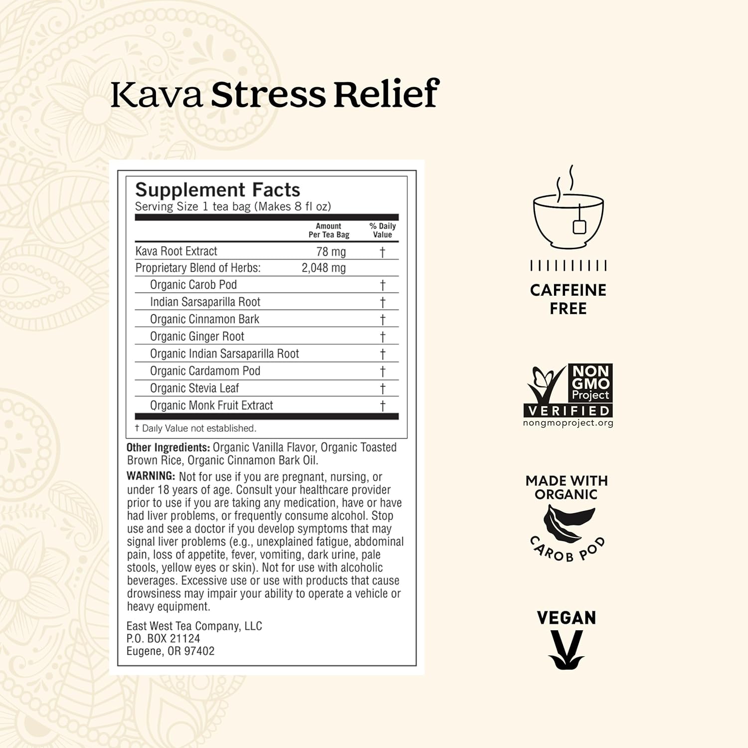 Yogi Tea - Kava Stress Relief (6 Pack) - Eases Tension and Promotes Relaxation - Caffeine Free - 96 Herbal Tea Bags