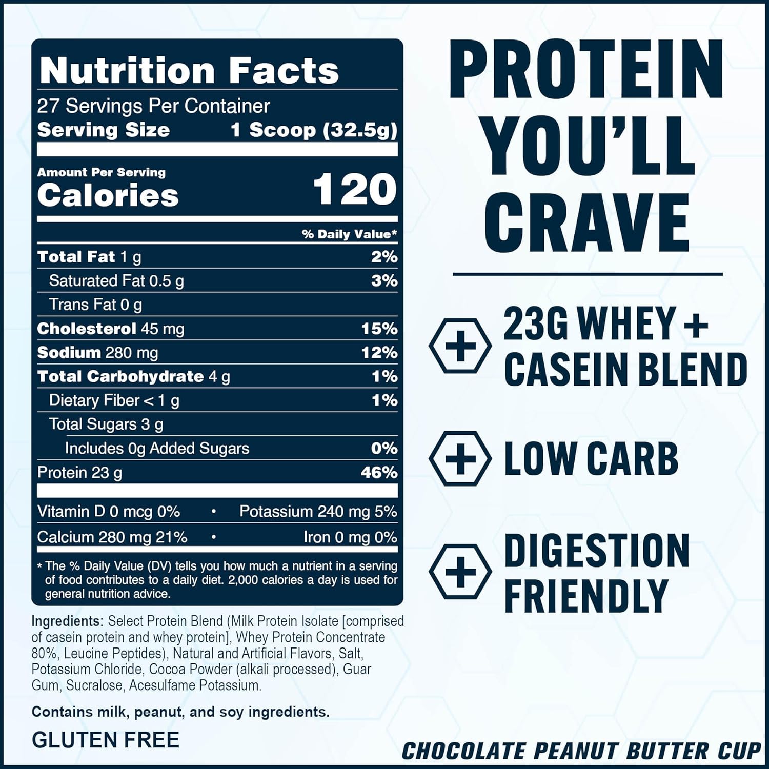 PEScience Select Protein Powder, Whey and Casein Blend, Clean Protein Powder for Women and Men, Low Calorie, Low Carb, Keto Friendly, Gluten Free, Chocolate Peanut Butter Cup, 27 Servings