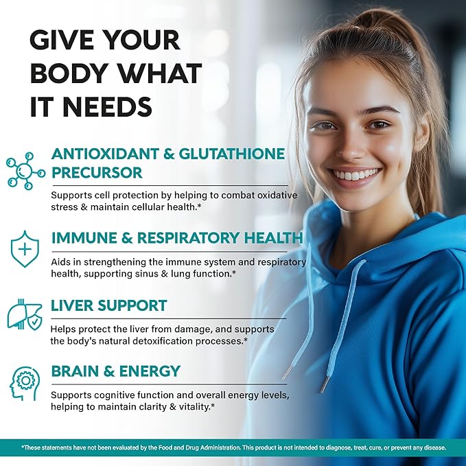 NAC Supplement | Selenium | B6 | B12 - Antioxidant, Immune Support - N Acetyl Cysteine 600 mg per Capsule, 1200 mg per Serving - Made in USA - Non-GMO, Gluten-Free, Vegan - 240 Caps, 4 Month Supply