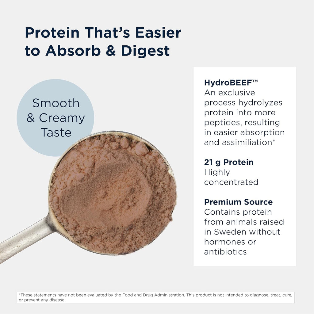 Designs for Health Bone Broth Protein Powder – 21g Grass-Fed, Collagen-Rich Beef Protein Isolate - Chocolate, Paleo, Non-GMO, Dairy-Free (30 Servings / 810g)