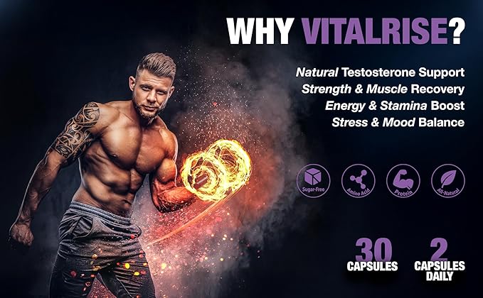 Testosterone Supplement for Men – Advanced Testosterone Booster with Fenugreek & Ashwagandha - Workout, Muscle Builder, Strength, Energy, Performance – Vegan, 30 Capsules