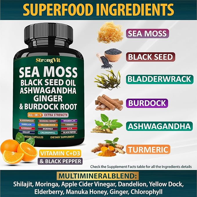 Sea Moss Supplement & NAD with Urolithin Bundle (120 Capsules)