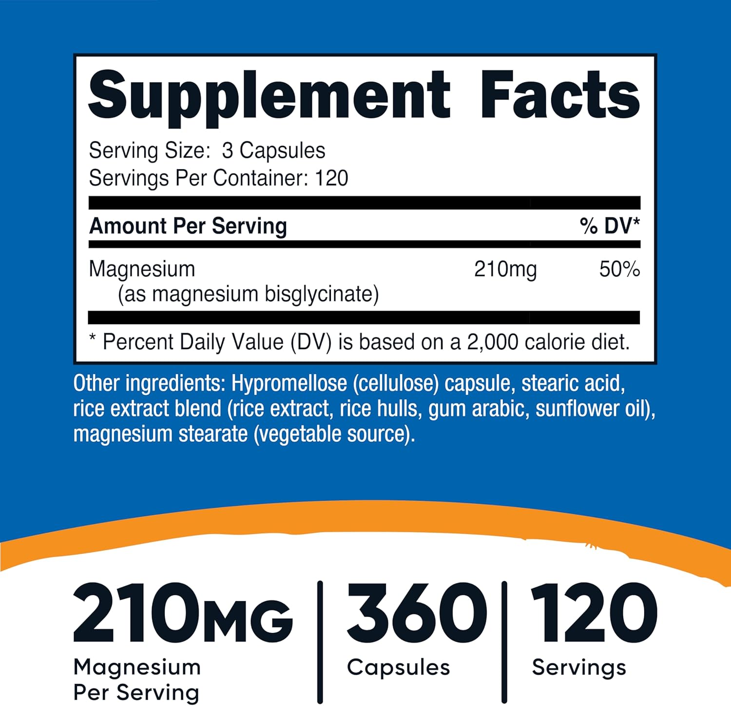 Nutricost Magnesium Glycinate Capsules (360 Capsules, 210 mg Per Serving) - Magnesium Glycinate Supplement for Gentle Absorption