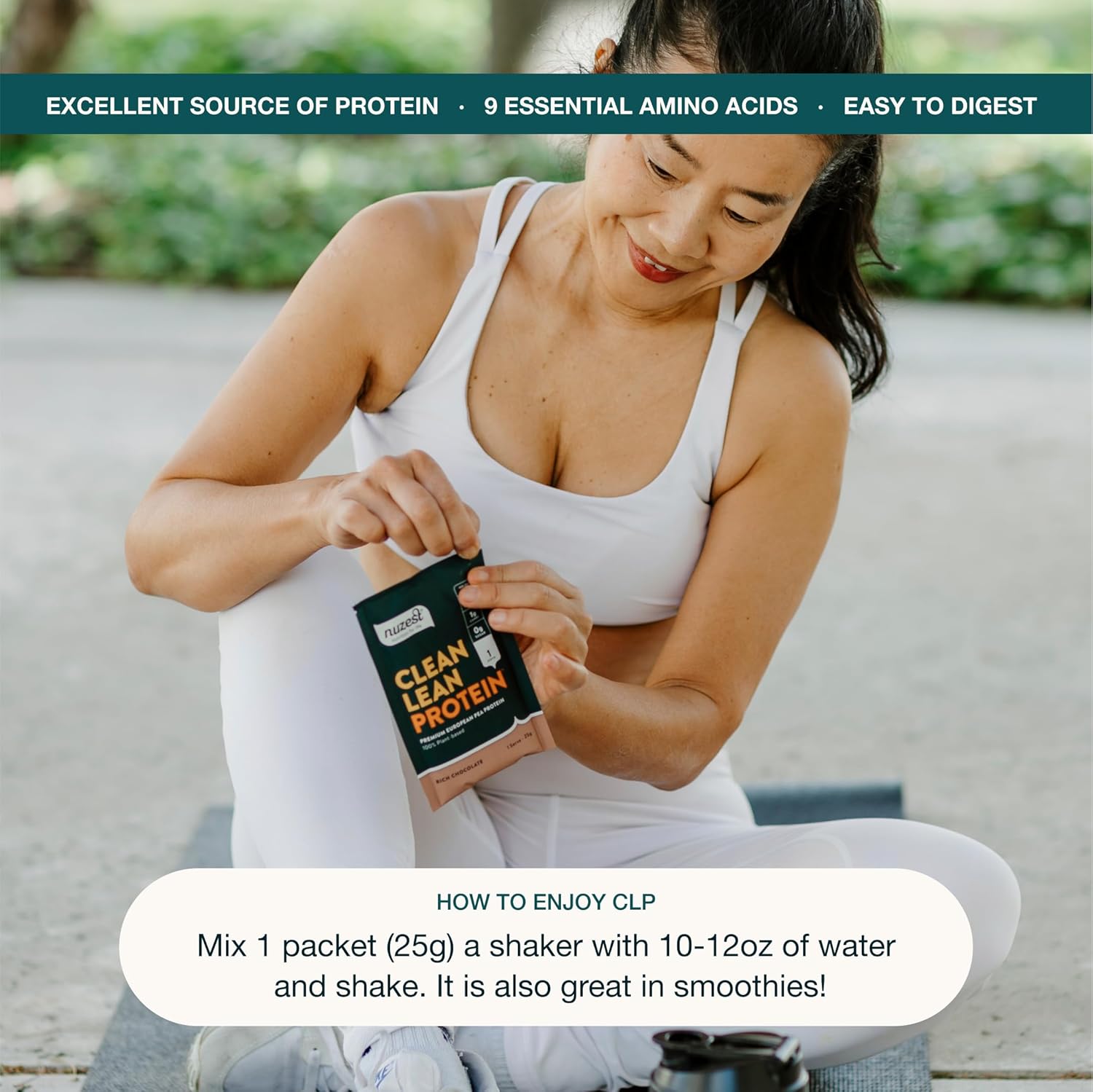 Nuzest - Pea Protein Powder - Clean Lean Protein, Premium Vegan Plant Based Protein Powder, Dairy Free, Gluten Free, GMO Free, Naturally Sweetened Protein Shake, Wild Strawberry, 1 Serving, 0.9 oz