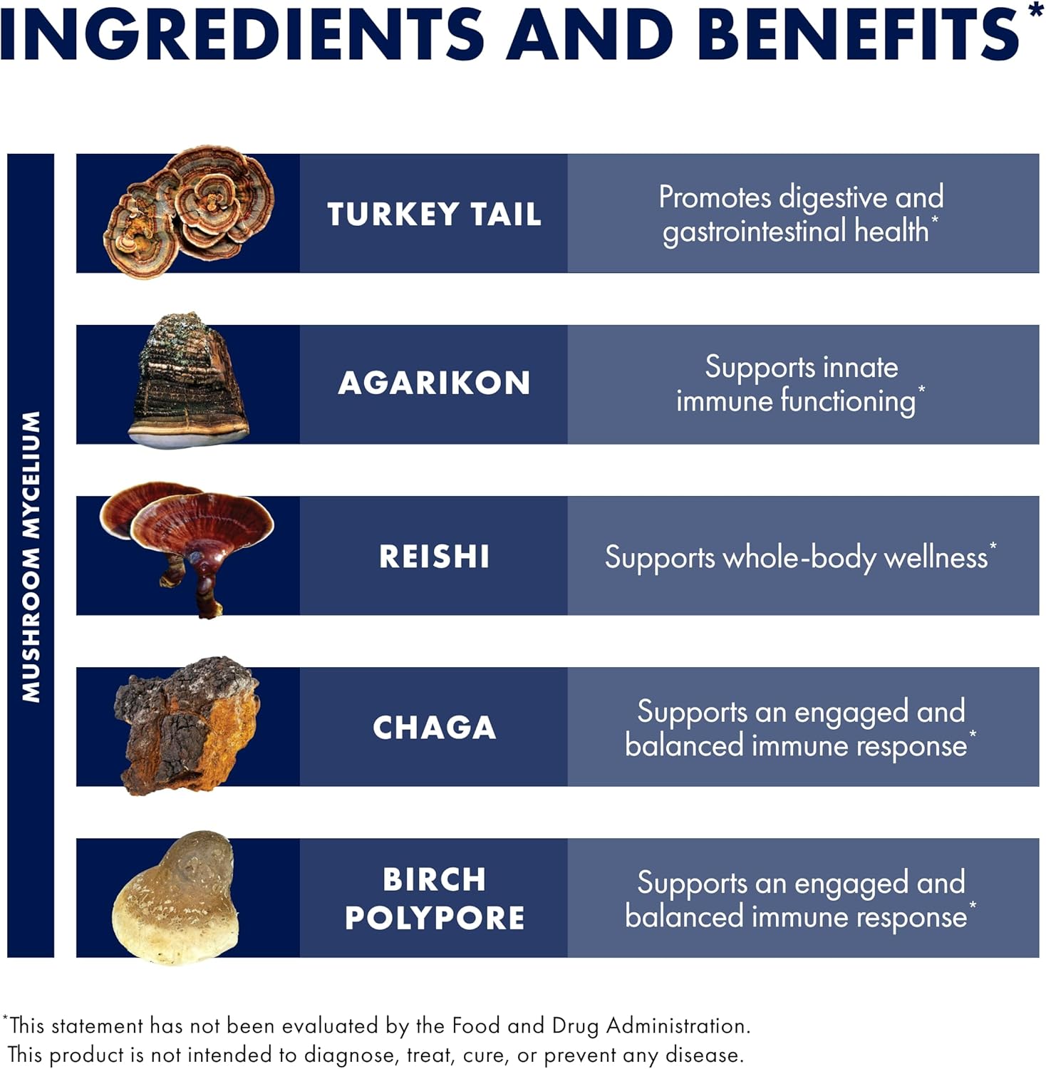 Host Defense MycoShield Throat Spray - Immune Health Support - Dietary Mushroom Supplement with Chaga, Reishi, Turkey Tail & More - On-The-Go Immune Support - Winter Mist, 1 fl oz (71 Servings)*