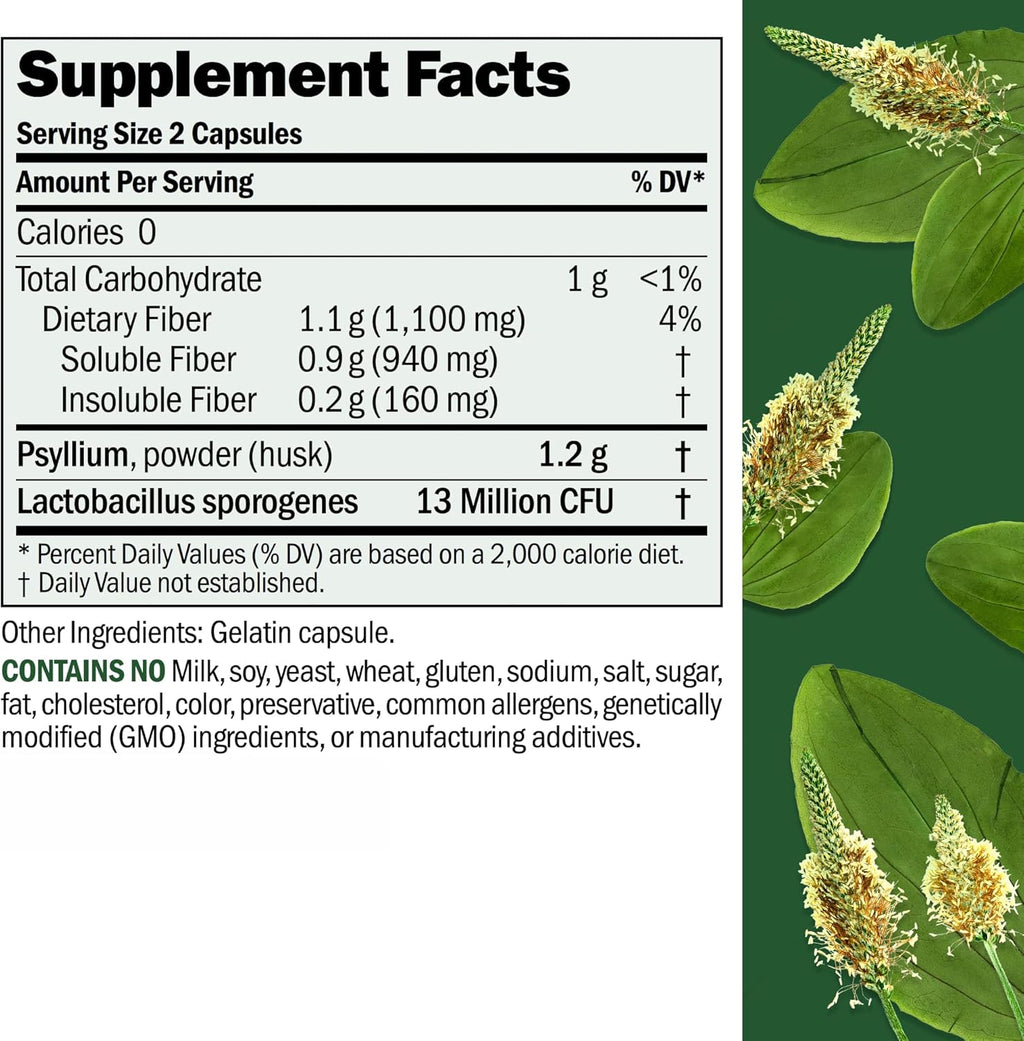 ANDREW LESSMAN Fibermucil 360 Capsules -Psyllium Husk Powder. Gently Promotes Regularity and Digestive Health. Rich in Fiber. Gentle, Easy, Effective. No Additives. Small Easy to Swallow Capsules