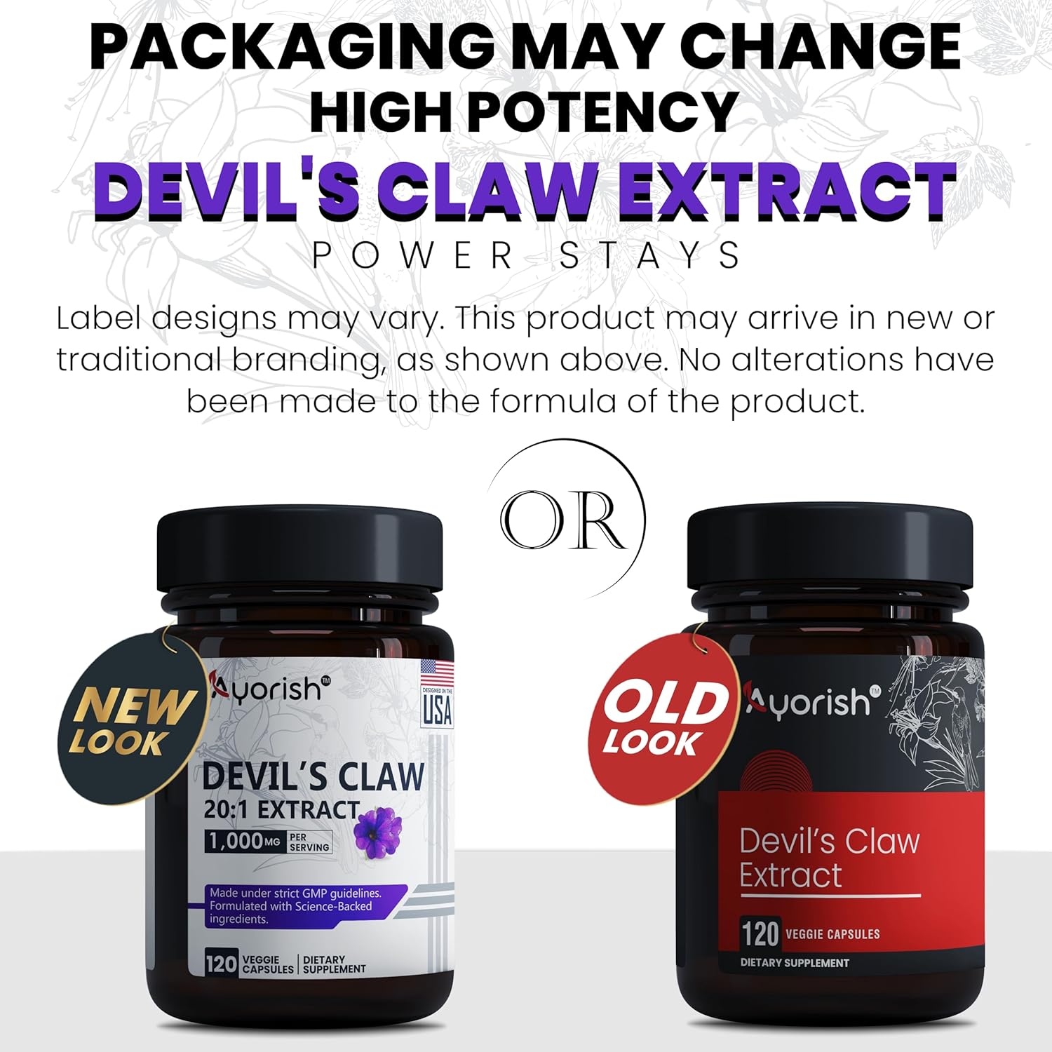 Devils Claw 1000mg | 120 Capsules | 20:1 Concentrated Root Extract | Devils Claw Herbal Supplement | Non-GMO, Gluten Free Supplement