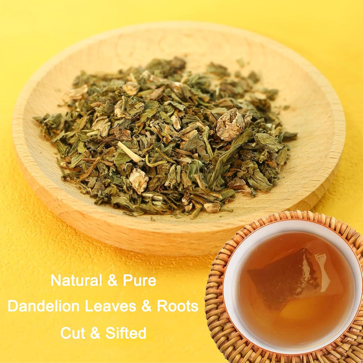 TZTZBOM Natural Dandelion Leaf & Root Tea bags, Energizing Dandelion Tea for Liver & Kidney Health & Boost Immune System (20 Tea Bags) Non-GMO - Caffeine-free