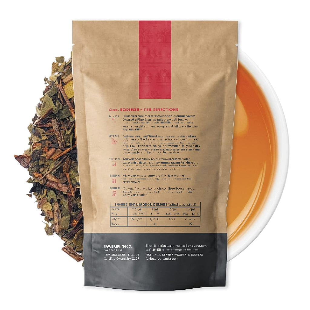 Kombucha.com Certified Organic Loose Leaf Rooibos & Tea - Kombucha Brewing Blends (Rooibos/Black/Green/White Tea Blend, 8 oz + 50 XL FILTER BAGS) - 30% Rooibos 70% Tea