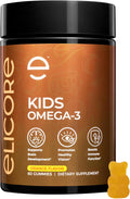 Kids Omega 3 Gummies DHA & EPA Fish Oil Supplement for Brain, Vision & Immune Health - Non-GMO, Gluten-Free Orange Flavor Chewable Omega 3 for Kids Gummy 4+ - 60 Count