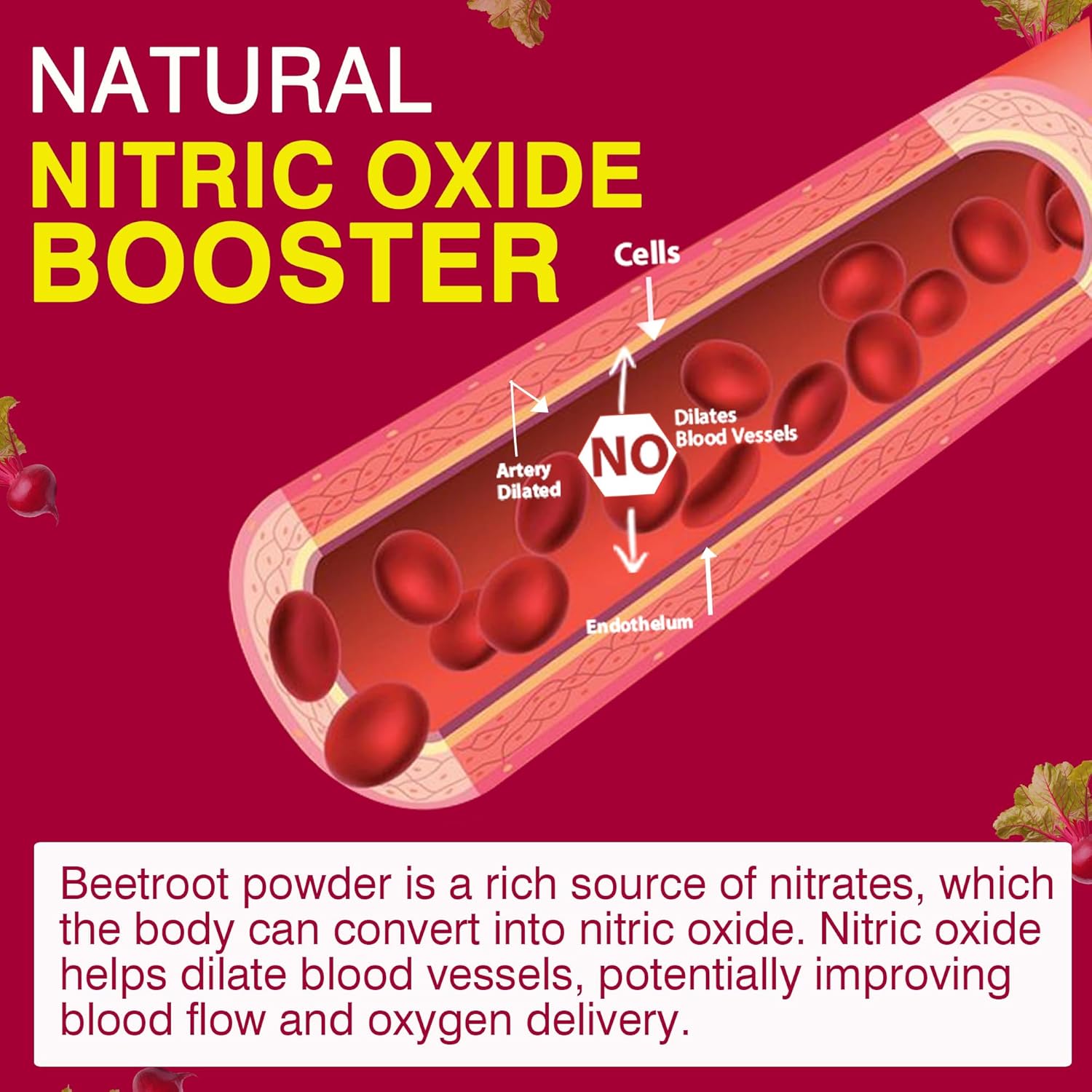 Beet Root Capsules 2000mg Nitric Oxide Supplements w/ Grape Seed Extract, Pomegranate Extract Supports Circulation & Blood Flow, Energy for Men/Women, Organic Beetroot Powder, Non GMO, 240 Counts