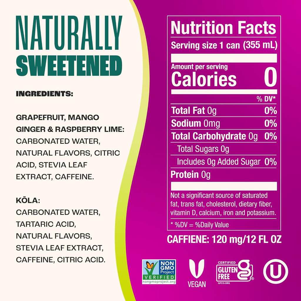 Zevia Zero Sugar Energy Drink, Classic Variety Pack, 12 oz Cans (12-Pack) – Naturally Sweetened, Non-GMO Project Verified, Gluten-Free, Vegan