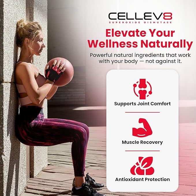 Cellev8 Prime Recovery Joint & Muscle Recovery Gummies - 60 Count - Antioxidant Cellular Health, Daily Energy, Wellness, Supplements with SOD, Tart Cherry - NSF Sport Formula, Raspberry Flavor