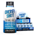 Blue Raspberry Extra Strength Energy Shot 10 pk – 260mg Natural Caffeine B12 B6 – Energy & Focus Support – 2 Servings Sugar Free Zero Calorie Green Tea B-Vitamins Electrolytes Vegan – 1.93 fl oz