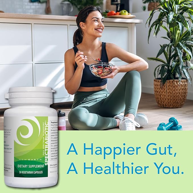New Earth Spectrabiotic® - Full Spectrum Probiotic Supplement, 30 ct - Supports Digestion, Nutrient Absorption & Gut-Brain Axis for Vibrant Health
