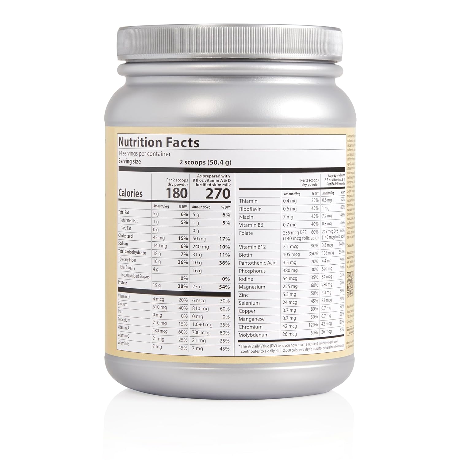 GoTrim Nutrition Shakes - Creamy Vanilla, High Protein, Meal Replacement Shake with 19g Protein & 10g Fiber, Ready to Drink, Gluten-Free, No Added Sugar, 14 Servings