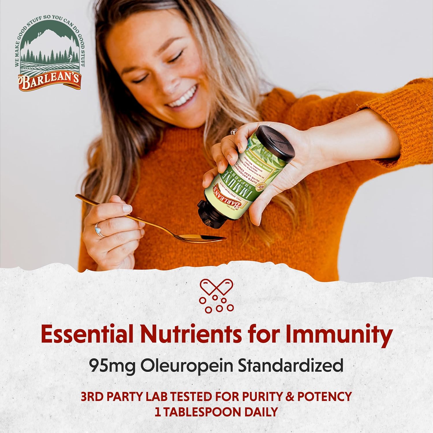 Barlean's Olive Leaf Complex Liquid Immune Support Supplement with 95mg Oleuropein Antioxidants for Seasonal Wellness, Heart Health, & Immune System Booster, 16 Ounce