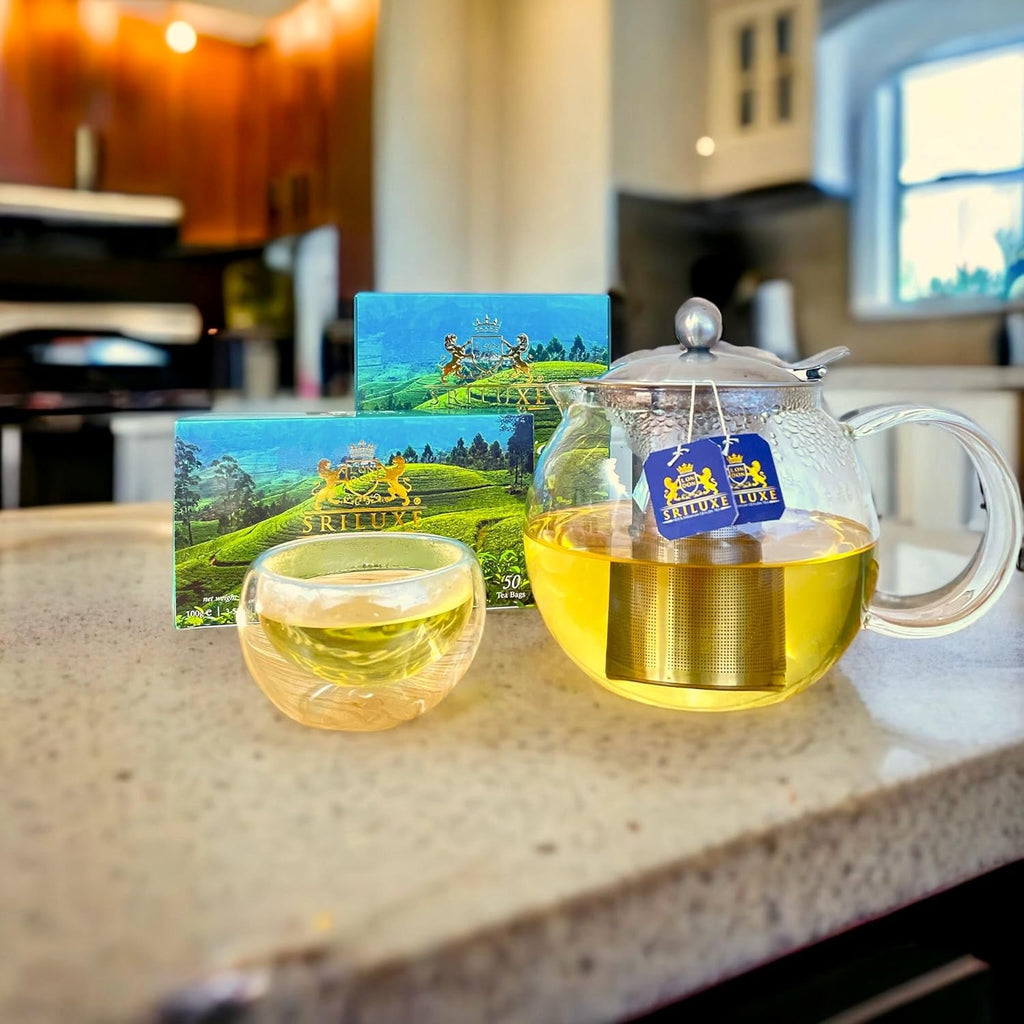 SRILUXE - Premium Quality Ceylon Green Tea Bags Exquisite Taste and Aroma | Brew Hot Tea, Iced Tea or Kombucha Tea (50 Teabags)