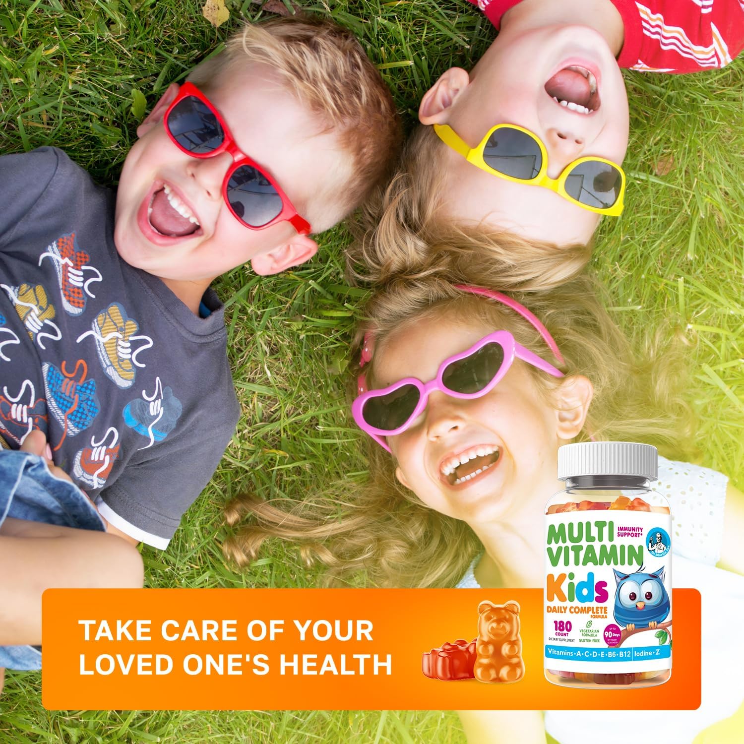 DR. MORITZ Kids Multivitamin Gummies - with Kids Vitamins A C D E B6 B12 Zinc & More- Complete Daily Support- Vegetarian & Non-GMO Multivitamins for Children (180 Count)