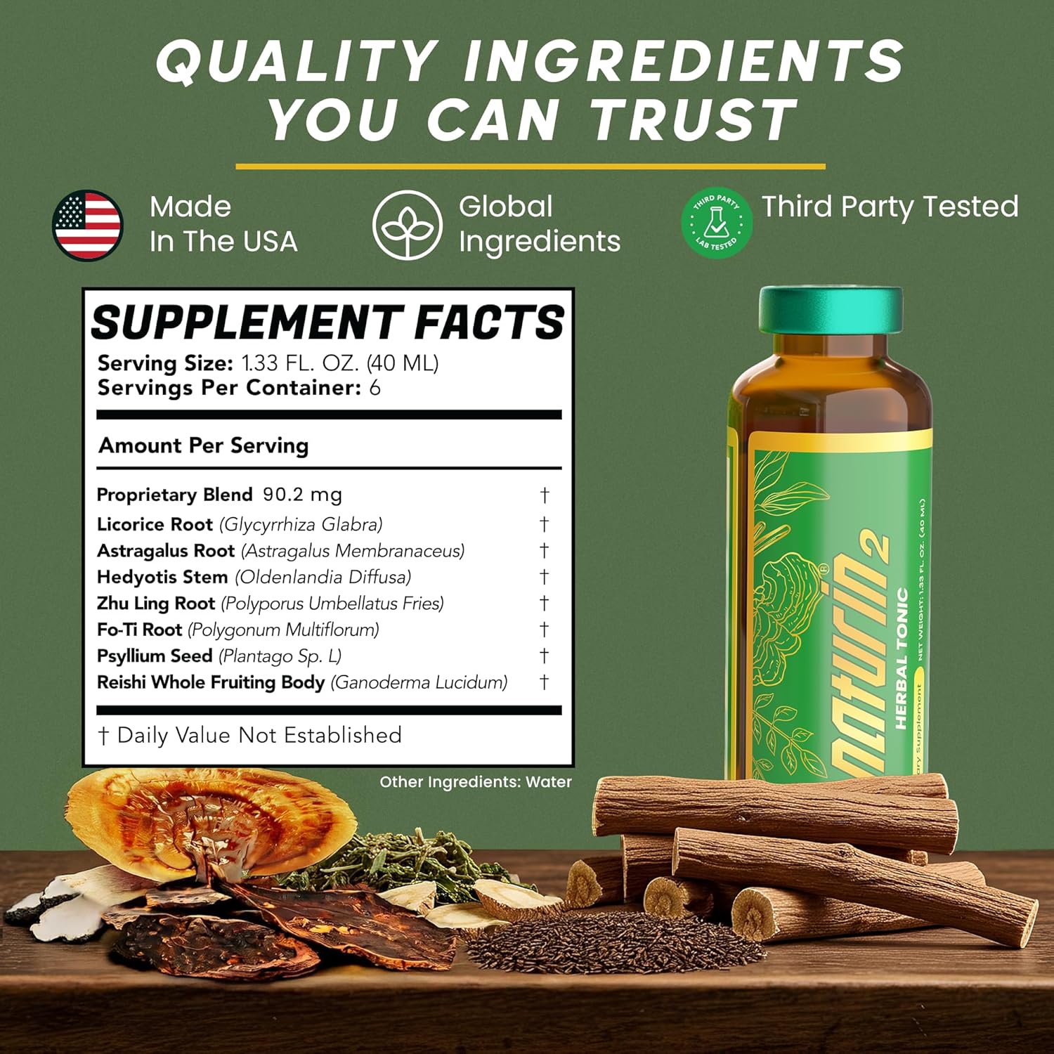 Herbal Immune Support & Adaptogen Drink - 12 Vials (40ml) | 30 Years of Herbal Wellness for Vitality, Energy & Digestive Health - Licorice Root, Astragalus, Hedyotis, Reishi Mushroom Extract