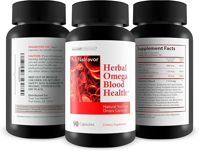 Healthy Blood Flow Circulation Support - Our Best Blood Circulation Blood Flow Supplement - Aid Healthy Circulation - Herbal Omega Blood Health Circulatory Support Formula Natural BP Support Formula