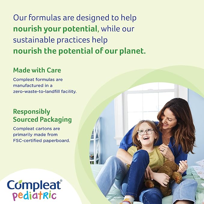 Compleat Pediatric Standard 1.4mL, Plant Based Nutritionally Complete Shake, Tube Feeding Formula, Vanilla Flavor, 24 Pack