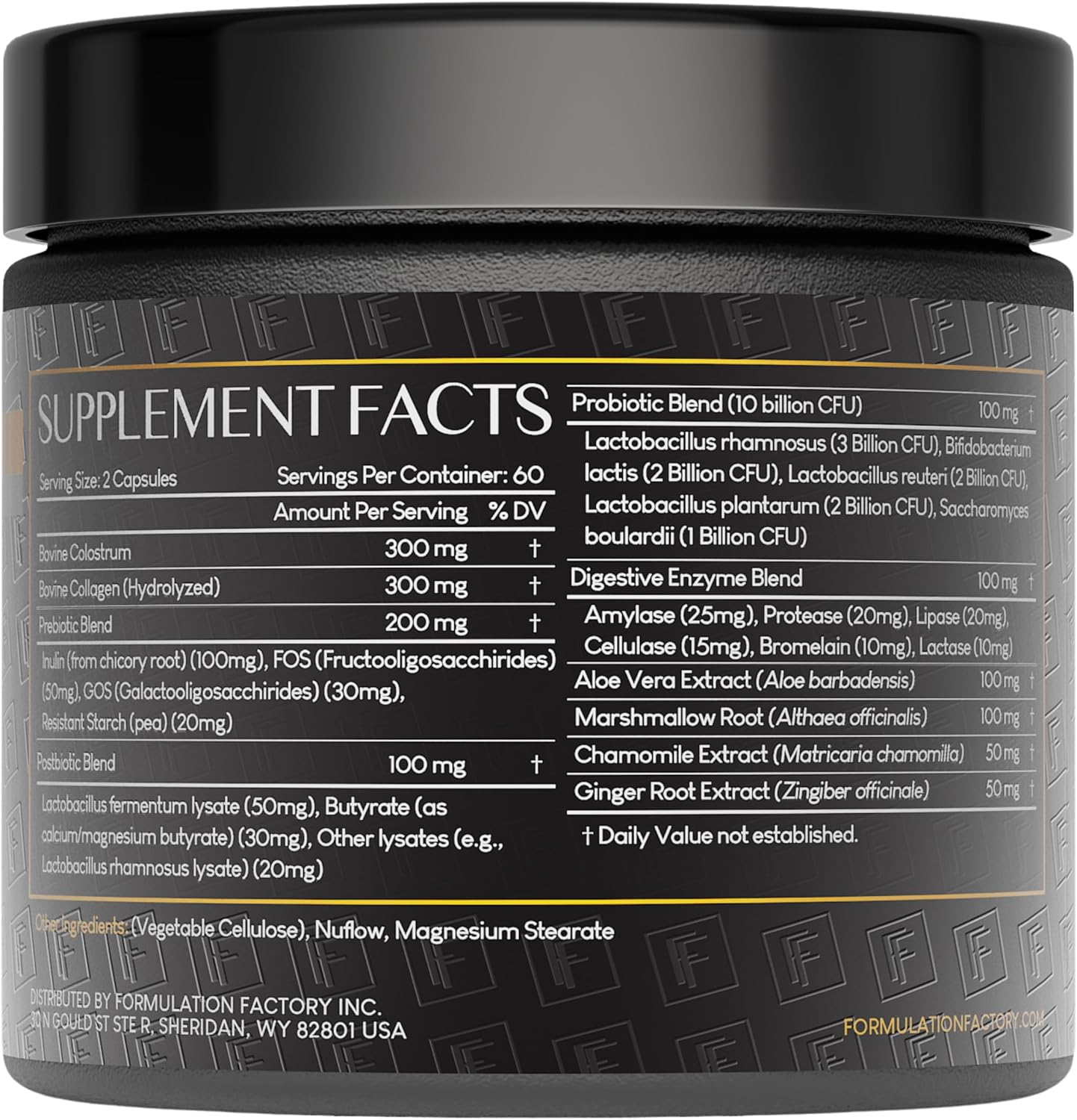 Gut Intellect 10-in-1 Microbiome Supplement, Prebiotics, Probiotics, Postbiotics, Colostrum, Collagen, Aloe Vera, Chamomile, Ginger, Enzymes, Digestive, 120 Cap - 2 Months (3 Pack)