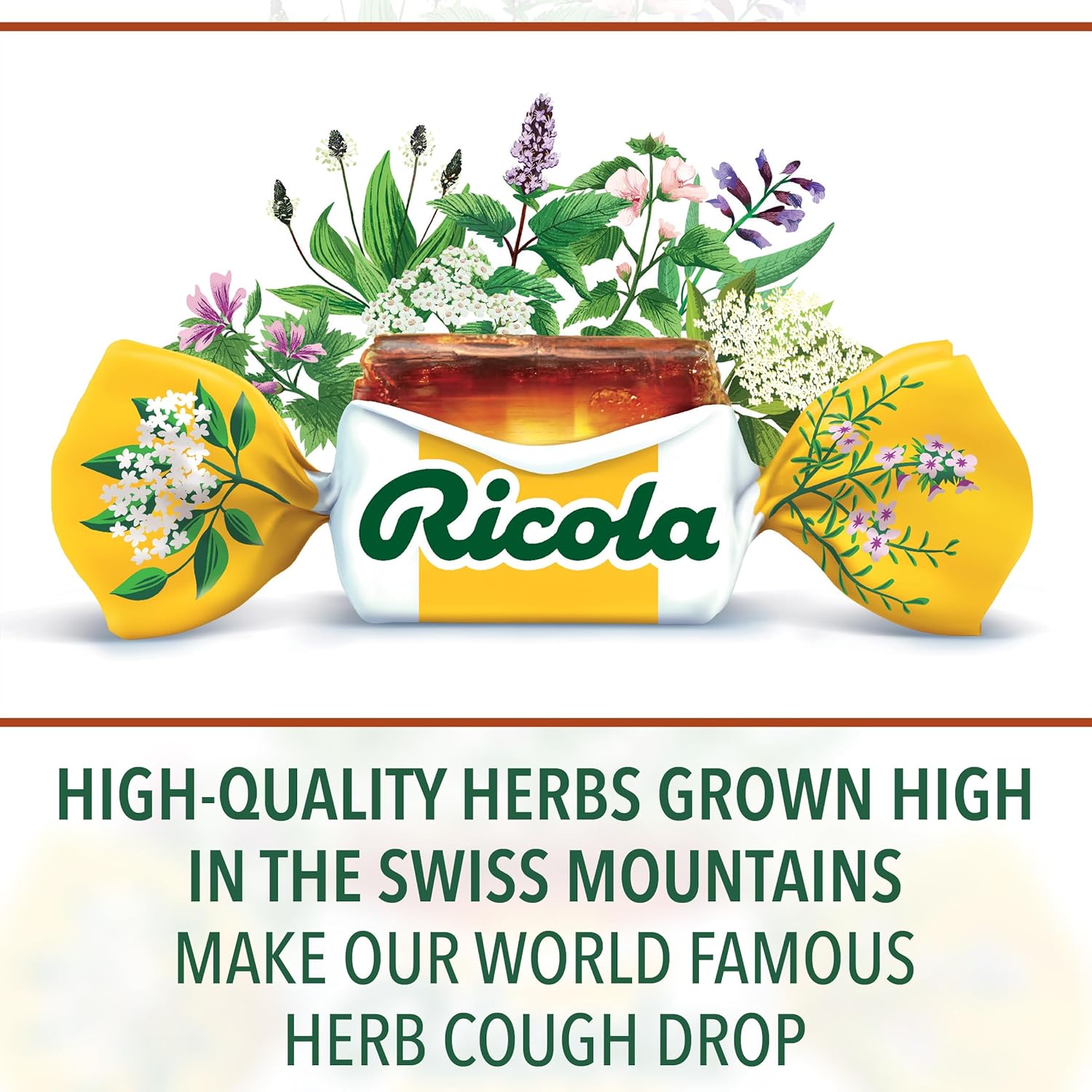 Ricola Original Herb Cough Drops, 115 Count, Cough Suppressant & Throat Relieving Drops with Naturally Sourced Menthol, Pleasing Herbal Taste for Coughs & Throat Irritation Symptom Relief