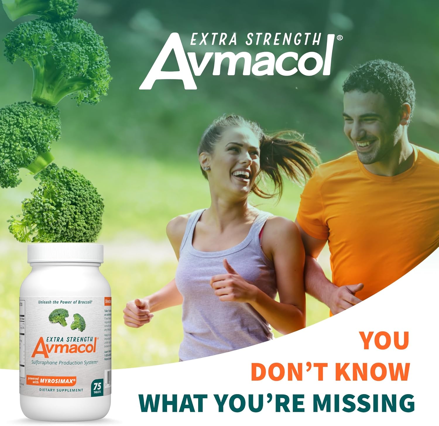 Nutramax Laboratories Avmacol Extra Strength #1 Researched Sulforaphane-Producing Brand for Detoxification, Antioxidant Support, Immune Health, Adults & Children, Moringa, 75 Tablets
