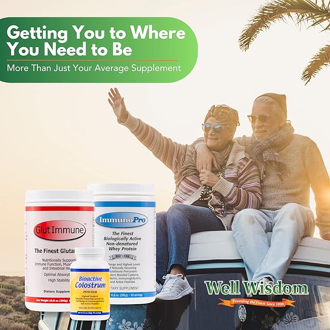 Bioactive Colostrum Well Wisdom 60g Bovine Supplement Powder, Grass-Fed Year-Round Colostrum Powder Natural Immune Recovery Supplement