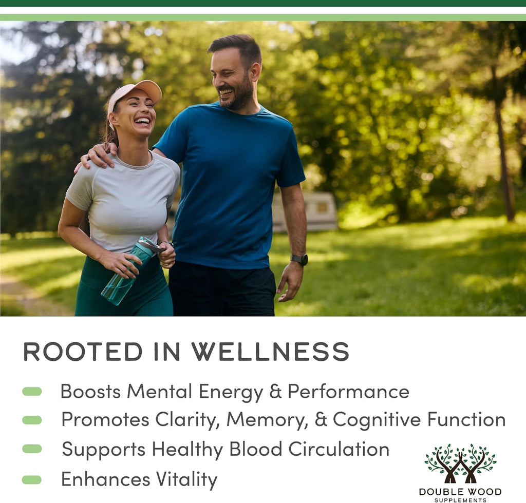 Ginseng Capsules (Korean Red Ginseng Extract, Panax Ginseng 10% Ginsenosides) (4 Month Supply) 240 Vegan Capsules - 1,000mg per Serving for Mood, Cognitive Function and Energy Support by Double Wood