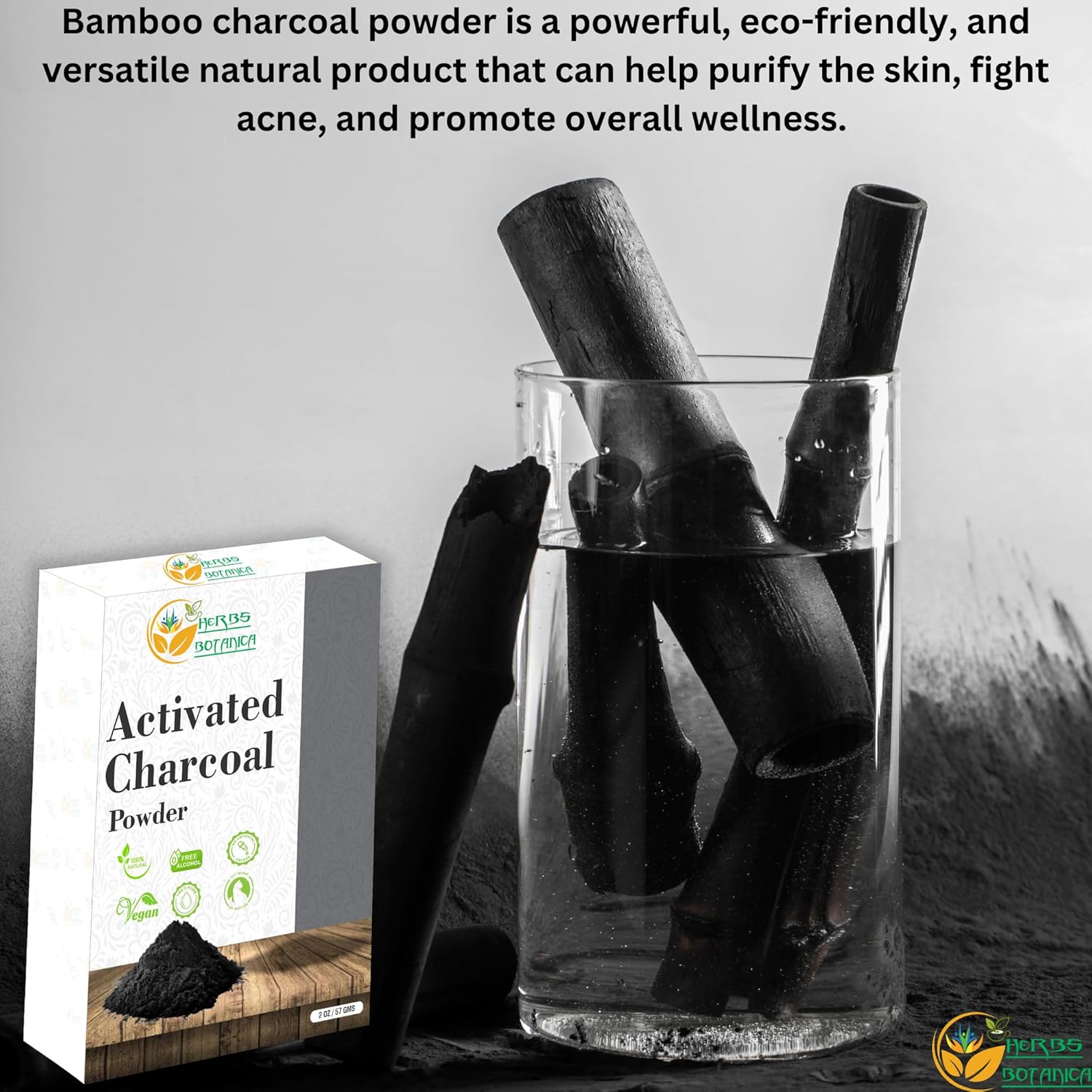 Activated Charcoal Powder 100% Food Grade, Natural Detoxifier for Teeth Whitening, Digestive Health, Face Masks, DIY Skincare, Detox Drinks & Bug Bite Relief 3.5 oz Pack