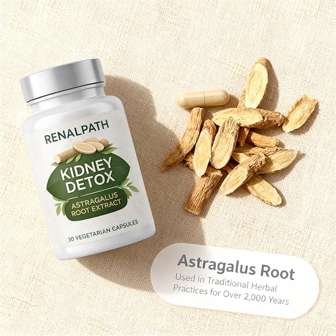 RenalPath Astragalus Root Supplement – Supports Overall Kidney Wellness, Traditional Herbal Ingredient Used for 2,000+ Years, Daily Renal Support, Vegan, Gluten-Free. (1pc)