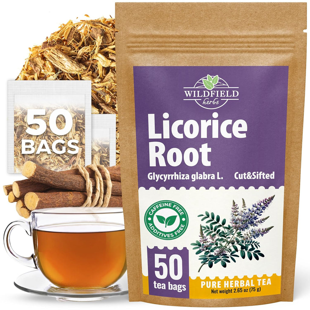 50 Bags Licorice Root Tea Liqorish Root Tea Herb (Glycyrrhiza Glabra) - 50 Count 1.5g Bags Licorice Roots Raiz De Regaliz