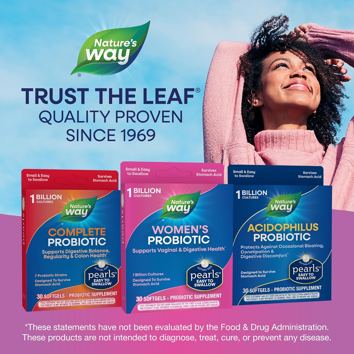 Nature's Way Women's Probiotic Pearls, Supports Vaginal and Digestive Health*, 1 Billion Live Cultures, No Refrigeration Required, 30 Softgels (Packaging May Vary)