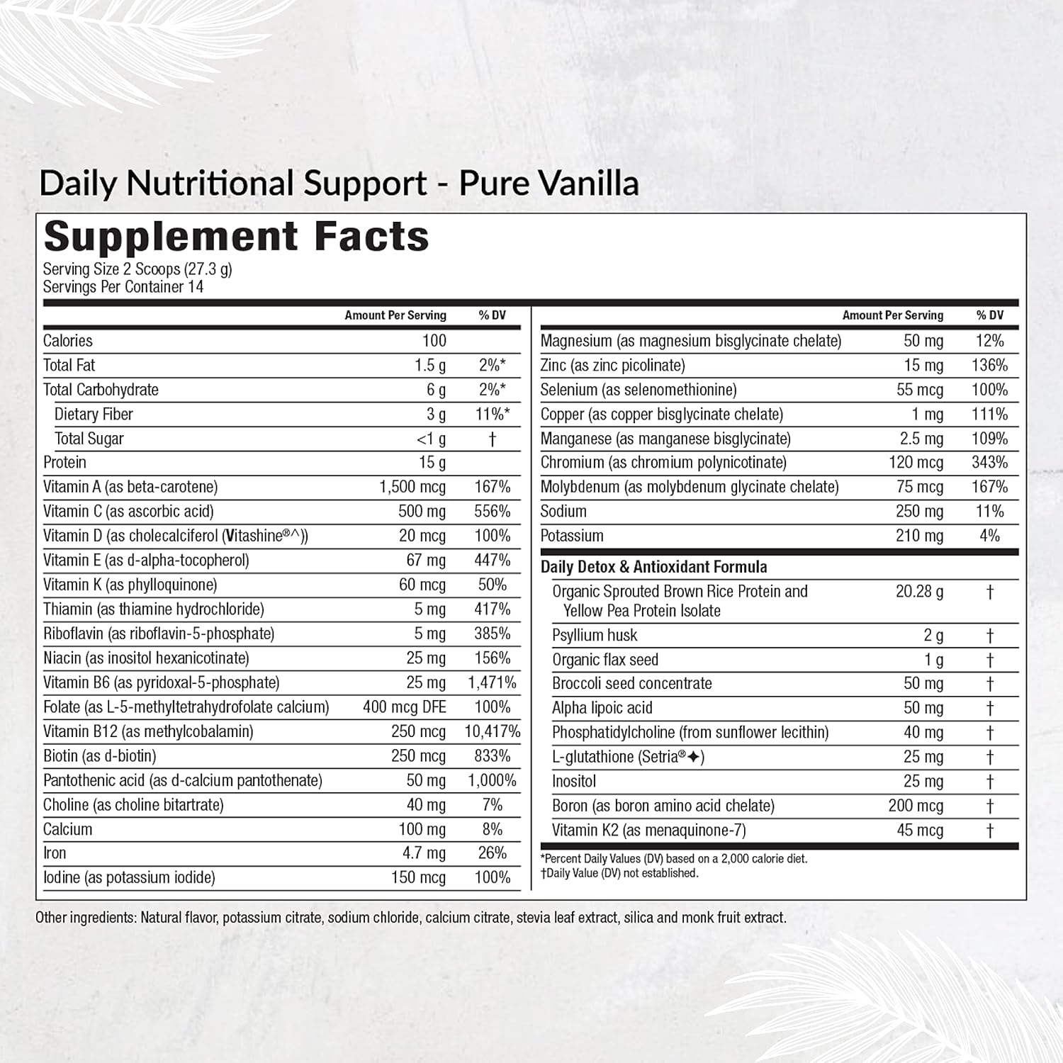 Equilife Daily Nutritional Support, All-in-One Multivitamin Meal Replacement, Pure Vanilla Flavor, 15G Plant Protein, Supports Overall Wellness Including Energy, Digestion, & Skin, 14 Servings