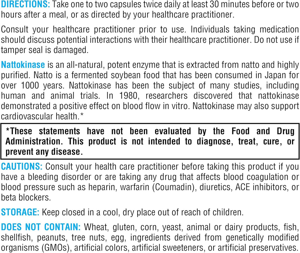 XYMOGEN Nattokinase - Nattokinase 2000 FU Blood Pressure Supplements - Heart Health, Circulation & Blood Pressure Support - Gluten Free, Vegan, Non GMO (120 Capsules)