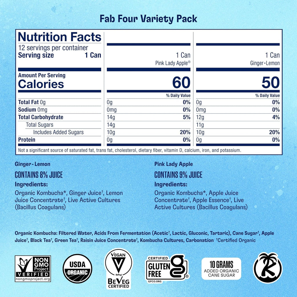 Variety Pack of Four Fab Flavors in Cans by Health-Ade
