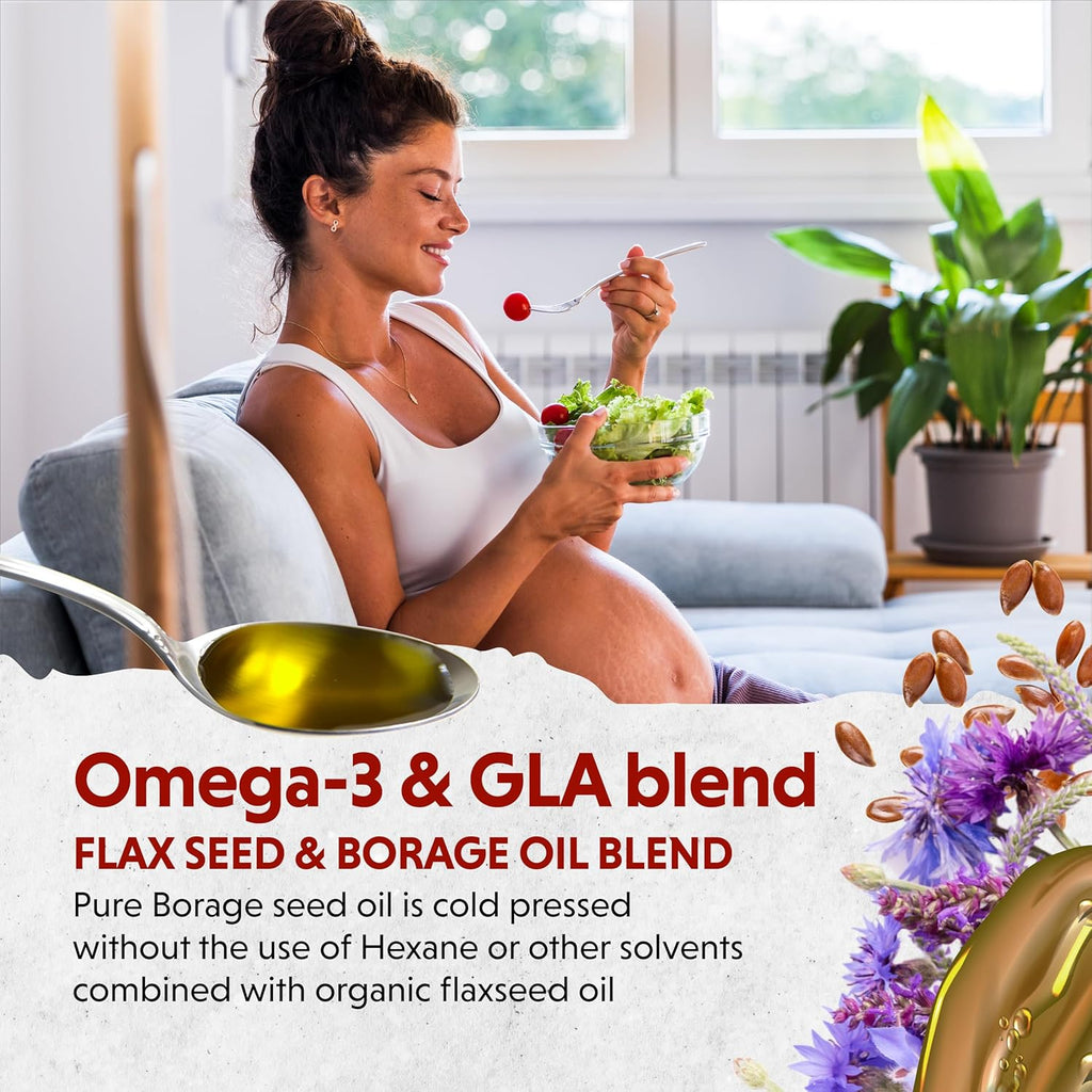Barlean's Omega Twin Liquid Flaxseed Oil and Pure Borage Oil Supplement with Lignans, 6,010mg ALA and 465mg GLA Omega Fatty Acids from Organic Flax Seed and Cold Pressed Borage Seeds, 12 oz