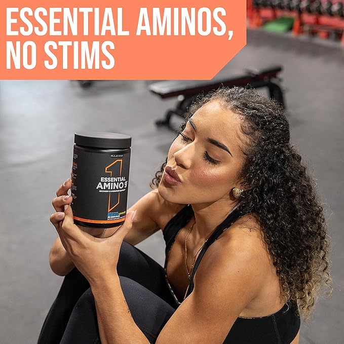 Rule 1 Essential Amino 9 – Recovery & Hydration Support with 7.5g of Essential Amino Acids + Electrolytes (30 Servings, Peach Mango)