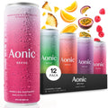 Aonic Revive Electrolyte Drink for Hydration & Recovery, No Added Sugar, Caffeine-Free with Magnesium,B Vitamins Naturally Flavored- 12 Fl Oz Cans (12-Pack), Variety - Pineapple, Raspberry, Orange & Passionfruit