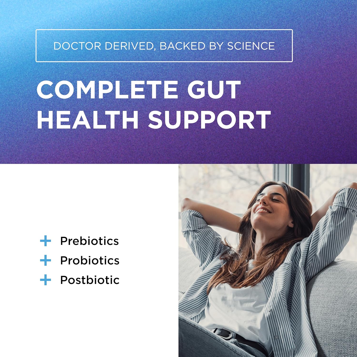 DR. EMIL NUTRITION Total Gut Health Complex - Prebiotic + Probiotic + Postbiotic Gut Health Supplements for Women and Men - Probiotics for Digestive Health & Gut Health, 120 Capsules