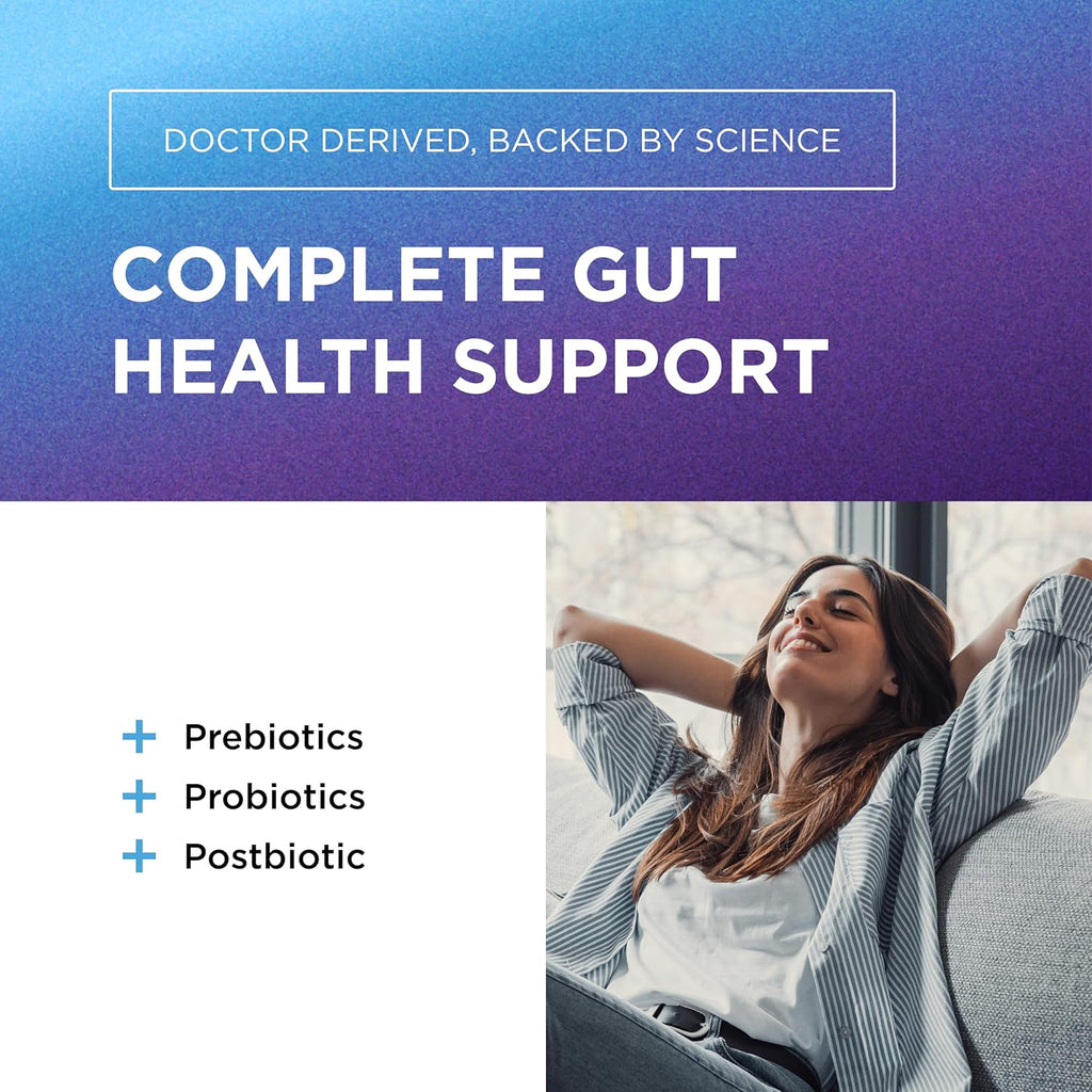 DR. EMIL NUTRITION Total Gut Health Complex - Prebiotic, Probiotic & Postbiotic Supplement - Supports Digestive Health, Bloating & Gut Balance - Non-GMO & Soy-Free - 60 Capsules