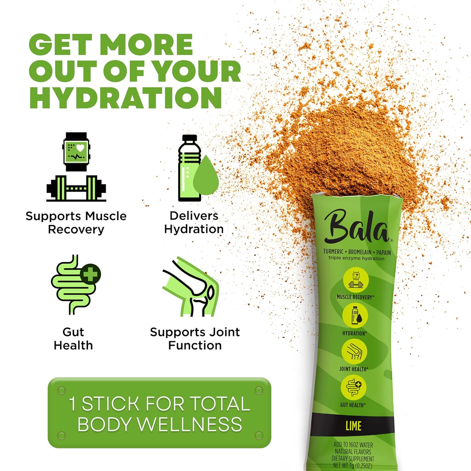 Bala Enzyme Sugar-Free Drink Mix Powder - Lime 0.25oz (8 Count)