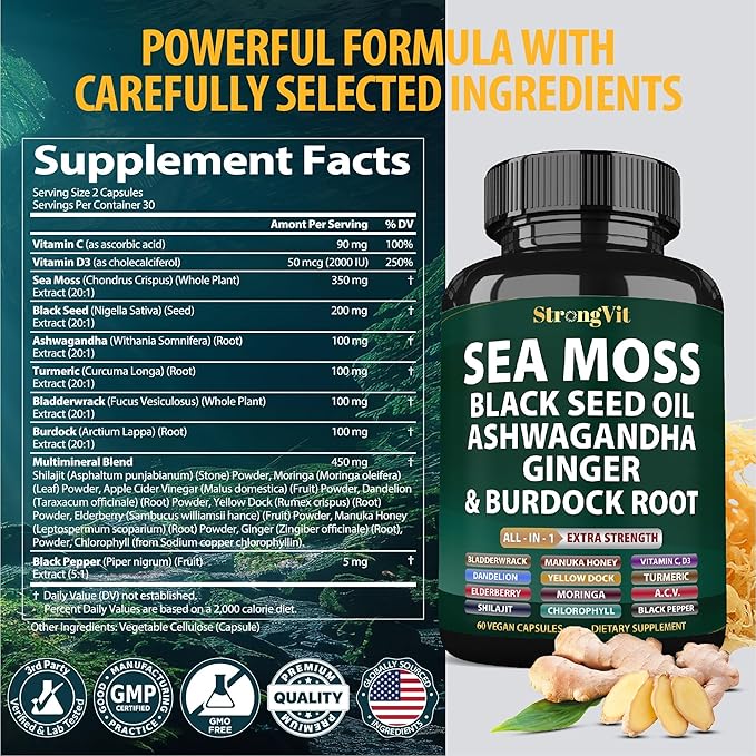 Sea Moss Supplement & NAD with Urolithin Bundle (120 Capsules)