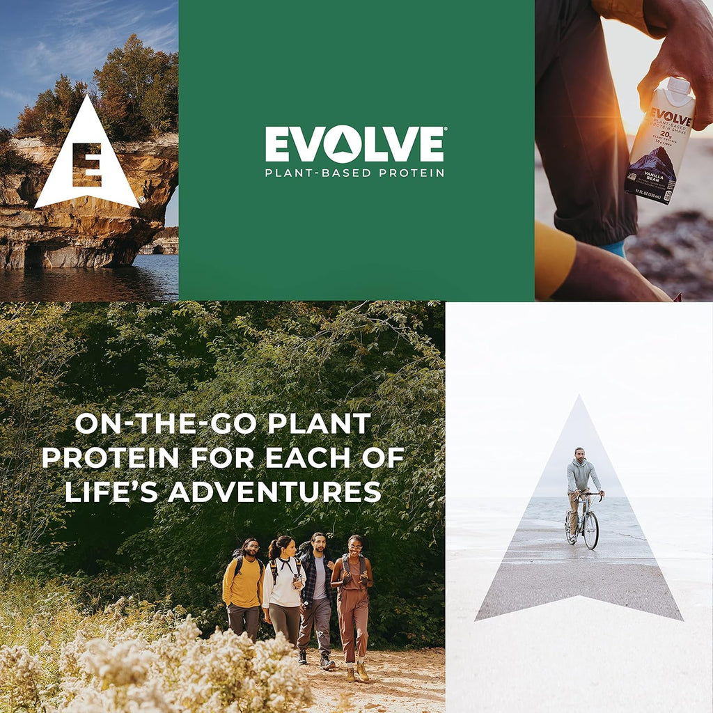 Evolve Plant Based Protein Shake, Berry Medley, 20g Vegan Protein, Immune Support, Vitamin C & Zinc, Dairy Free, No Artificial Sweeteners, Non-GMO, 10g Fiber, 11oz, (12 Pack) (Formula May Vary)