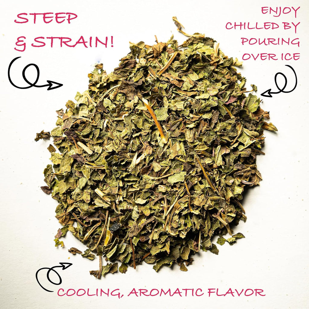 Worldwide Botanicals Organic Peppermint Loose Leaf Tea, 1 lb - Pacific Northwest Organic Cultivation, Highly Aromatic Digestive Tea, Antioxidant, Caffeine Free, 16 ounce