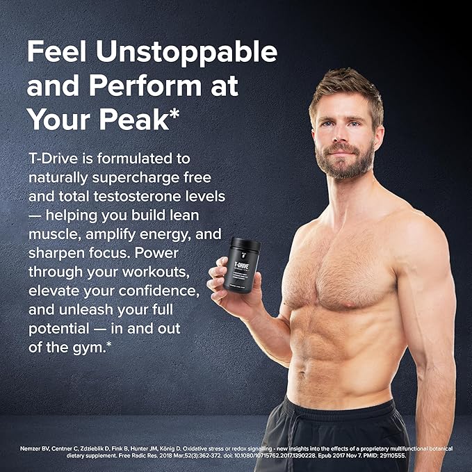 InnoSupps : T-Drive | Testosterone Booster | Amplify Muscle Growth | KSM-66 Ashwagandha, Boron, Fenugreek | 90 Capsules