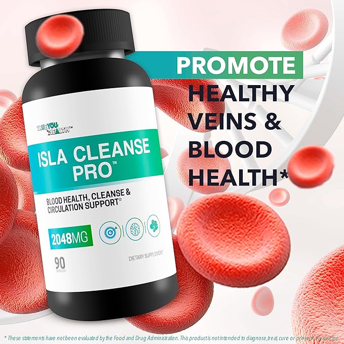 Isla Cleanse Pro - Our Best Vein Health & Artery Health Full Body Cleanse Detox Supplement - Blood Cleanse Detox - Island Cleanse Heart Healthy Solution - Arteries Cleanse Body Detox Cleanse Tea Caps