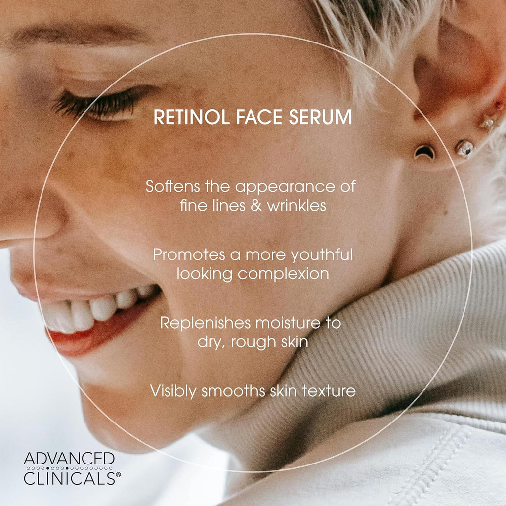 Advanced Clinicals Retinol Body Lotion + Retinol Serum 2PC Skincare Set For Women & Men Helps Diminish Appearance Of Crepey Skin | Face Serum & Body Cream Visibly Improves Look Of Wrinkles & Sagging